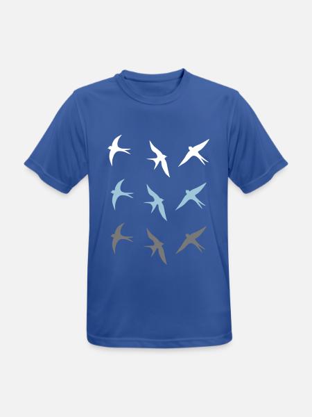 schwalben - Männer T-Shirt atmungsaktiv - Royalblau