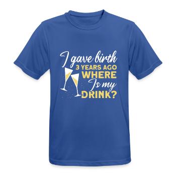 3ème anniversaire Bière Boire Maman Maman - T-shirt respirant Homme - bleu royal - Devant - AI Model Male 185 dark (185cm)