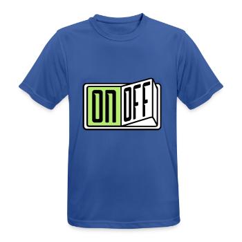 on off switch button button turn off - Men's Breathable T-Shirt - royal blue - Front - AI Model Male 185 dark (185cm)
