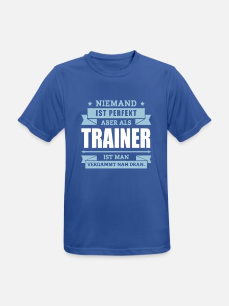 Funshirt Trainer - Männer T-Shirt atmungsaktiv - Royalblau