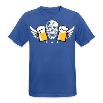 80 Totenkopf Skull 2 Mass Bier Flügel Beer Wings - Männer T-Shirt atmungsaktiv - Royalblau - Vorne - AI Model Male 185 dark (185cm)