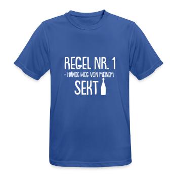 regel nr 1 hände weg von meinem sekt - Männer T-Shirt atmungsaktiv - Royalblau - Vorne - AI Model Male 185 dark (185cm)