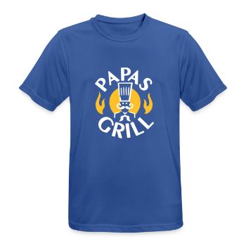 Papas Grill - 3farb - Männer T-Shirt atmungsaktiv - Royalblau - Vorne - AI Model Male 185 dark (185cm)