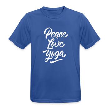 Peace Love Yoga - Männer T-Shirt atmungsaktiv - Royalblau - Vorne - AI Model Male 185 dark (185cm)