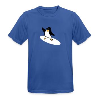 Surfer Pinguin / penguin (3c) - Männer T-Shirt atmungsaktiv - Royalblau - Vorne - AI Model Male 185 dark (185cm)