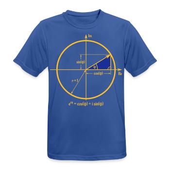 Eulersche Formel im Einheitskreis - Männer T-Shirt atmungsaktiv - Royalblau - Vorne - AI Model Male 185 dark (185cm)