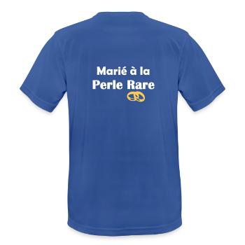 Marié à la Perle rare Mariage - T-shirt respirant Homme - bleu royal - Dos - AI Model Male 185 dark (185cm)