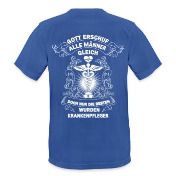 Krankenpfleger - Männer T-Shirt atmungsaktiv - Royalblau - Hinten - AI Model Male 185 dark (185cm)