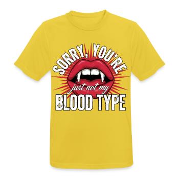 Sorry You're Not My Blood Type - Männer T-Shirt atmungsaktiv - Sonnengelb - Vorne - AI Model Male 185 dark (185cm)