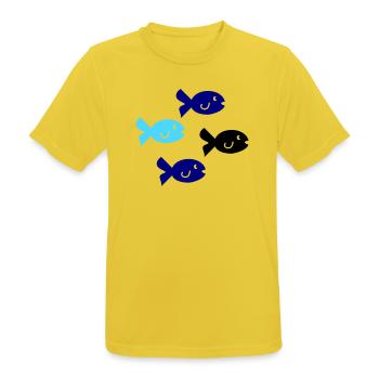 Silhouette des Poissons - T-shirt respirant Homme - jaune soleil - Devant - AI Model Male 185 dark (185cm)