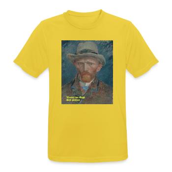 Selbstporträt-_Vincent_van_Gogh-_1887 - Männer T-Shirt atmungsaktiv - Sonnengelb - Vorne - AI Model Male 185 dark (185cm)