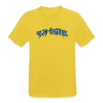 Old School Graffiti Stil - Männer T-Shirt atmungsaktiv - Sonnengelb - Vorne - AI Model Male 185 dark (185cm)