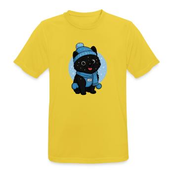 Cuddly Dog Winter Magic - Men's Breathable T-Shirt - sunshine - Front - AI Model Male 185 dark (185cm)
