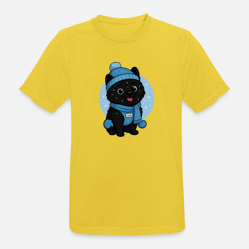 Cuddly Dog Winter Magic - Men's Breathable T-Shirt - sunshine
