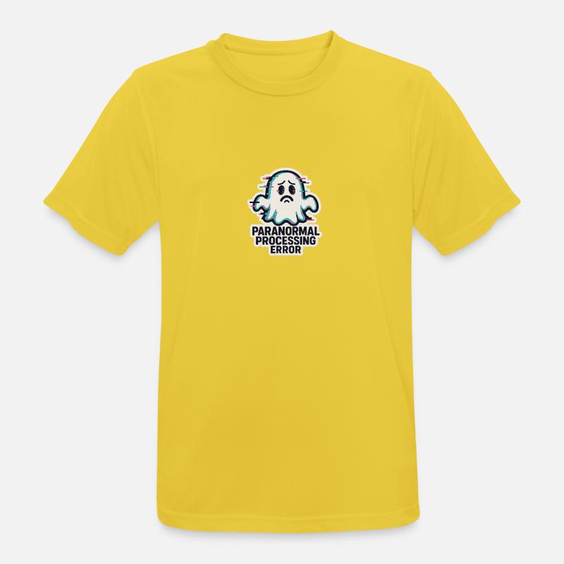 Paranormal Processing Error - Glitchy Ghost - Männer T-Shirt atmungsaktiv - Sonnengelb