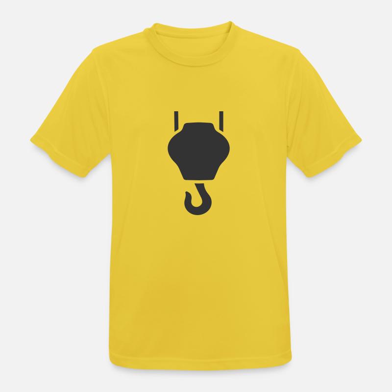 Industriekranhaken Hebehaken oder Hebehaken - Männer T-Shirt atmungsaktiv - Sonnengelb