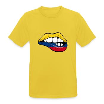 Colombia Football Gift Colombia Fan Sexy - Men's Breathable T-Shirt - sunshine - Front - AI Model Male 185 dark (185cm)