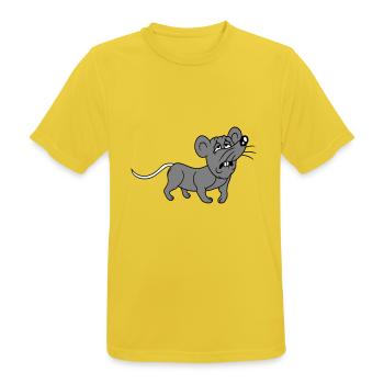 Souris épuisée triste désespérément fatiguée souffrance douce - T-shirt respirant Homme - jaune soleil - Devant - AI Model Male 185 dark (185cm)