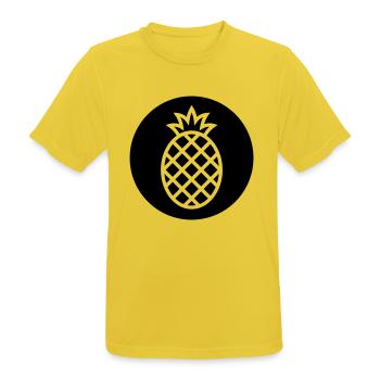ananas - T-shirt respirant Homme - jaune soleil - Devant - AI Model Male 185 dark (185cm)