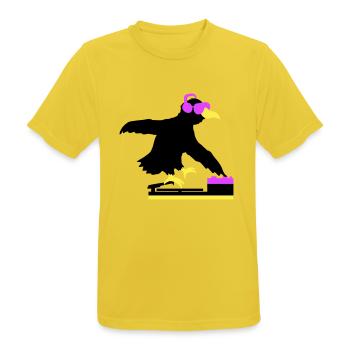 Raven DJ Club Musique Écoute Lunettes de soleil Casque - T-shirt respirant Homme - jaune soleil - Devant - AI Model Male 185 dark (185cm)