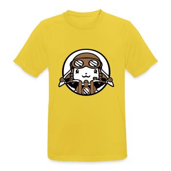 Hase Motorrad Fahren Biker Fahrer Roller Mofa Cool - Männer T-Shirt atmungsaktiv - Sonnengelb - Vorne - AI Model Male 185 dark (185cm)