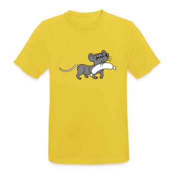 Souris grosse saucisse manger faim saucisse grillades - T-shirt respirant Homme - jaune soleil - Devant - AI Model Male 185 dark (185cm)