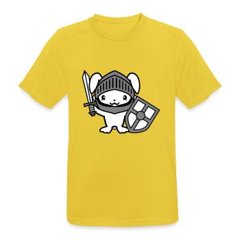 Lapin Chevalier Épée Bouclier Armure Casque Château Héros - T-shirt respirant Homme - jaune soleil - Devant - AI Model Male 185 dark (185cm)