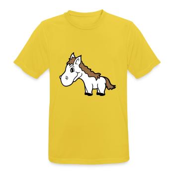 Pferd Süß Pony Fohlen Pferdemädchen Niedlich Comic - Männer T-Shirt atmungsaktiv - Sonnengelb - Vorne - AI Model Male 185 dark (185cm)