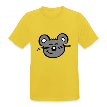 Maus Mäuschen Süße Kleine Ratte Nager Freundlich - Männer T-Shirt atmungsaktiv - Sonnengelb - Vorne - AI Model Male 185 dark (185cm)