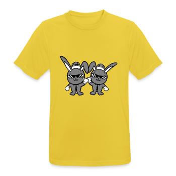 2 Hasen Sonnenbrille Cappy Krawatte Mütze Freunde - Männer T-Shirt atmungsaktiv - Sonnengelb - Vorne - AI Model Male 185 dark (185cm)