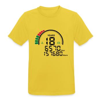Gegen Jubiläum Jahre 18 Jahre - Männer T-Shirt atmungsaktiv - Sonnengelb - Vorne - AI Model Male 185 dark (185cm)