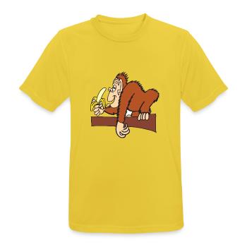 AFFE MIT BANANE! - Männer T-Shirt atmungsaktiv - Sonnengelb - Vorne - AI Model Male 185 dark (185cm)