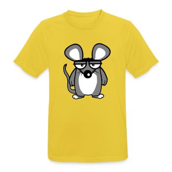 Mouse looks angry angry frustrated angry aggressive - Men's Breathable T-Shirt - sunshine - Front - AI Model Male 185 dark (185cm)