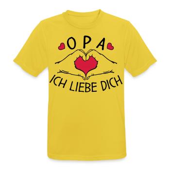 Opa ich liebe Dich - Männer T-Shirt atmungsaktiv - Sonnengelb - Vorne - AI Model Male 185 dark (185cm)