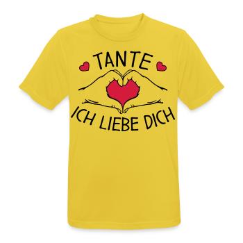 Tante ich liebe Dich - Männer T-Shirt atmungsaktiv - Sonnengelb - Vorne - AI Model Male 185 dark (185cm)
