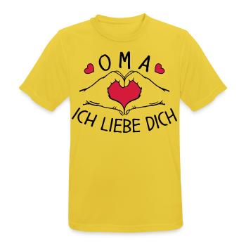 Oma ich liebe Dich - Männer T-Shirt atmungsaktiv - Sonnengelb - Vorne - AI Model Male 185 dark (185cm)