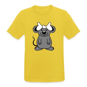 Mouse Woman Pretty Bow Girl Little Rat Cute - Men's Breathable T-Shirt - sunshine - Front - AI Model Male 185 dark (185cm)