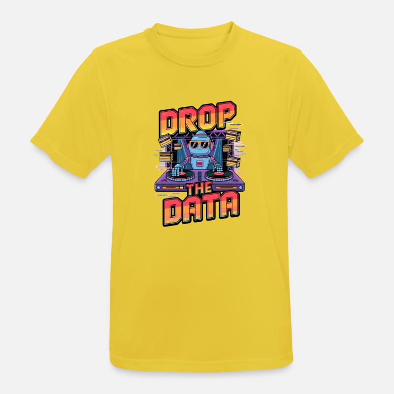 Drop the Data DJ Robot Techno Design - Men's Breathable T-Shirt - sunshine