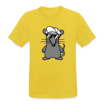 Souris Lunettes de soleil Cool Cappy Cap Chapeau Adolescents - T-shirt respirant Homme - jaune soleil - Devant - AI Model Male 185 dark (185cm)