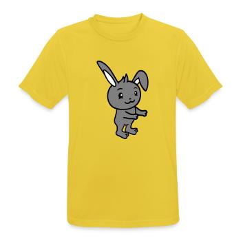 Hase Umarmung Häschen Nagetier Kleintier niedlich - Männer T-Shirt atmungsaktiv - Sonnengelb - Vorne - AI Model Male 185 dark (185cm)
