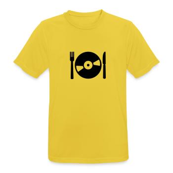 Vinyl - T-shirt respirant Homme - jaune soleil - Devant - AI Model Male 185 dark (185cm)
