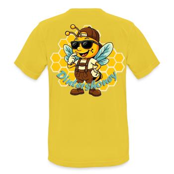 Dintershoney - Männer T-Shirt atmungsaktiv - Sonnengelb - Hinten - AI Model Male 185 dark (185cm)