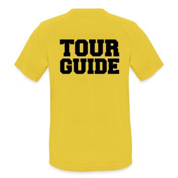 tour-guide - Männer T-Shirt atmungsaktiv - Sonnengelb - Hinten - AI Model Male 185 dark (185cm)