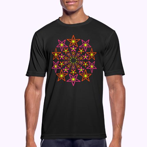 fraktal stjerne 3 farve neon - Herre T-shirt svedtransporterende