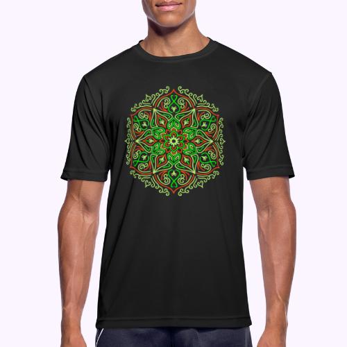 Mandala de loto de fuego - Camiseta hombre transpirable