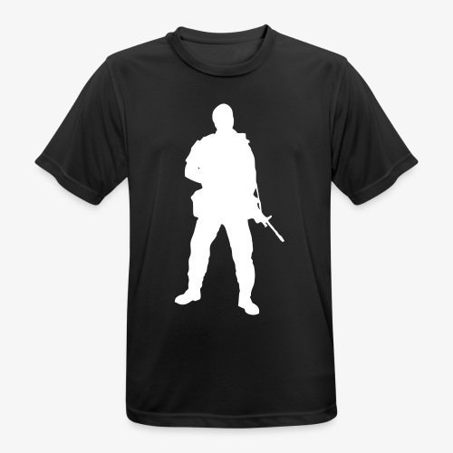 Swedish soldier with light machine gun and beret - Andningsaktiv T-shirt herr