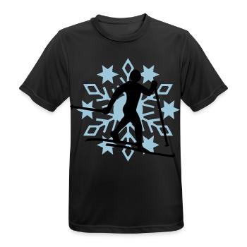 Cross-country snow flake - Men's Breathable T-Shirt - black - Front - AI Model Male 178 light (178cm)