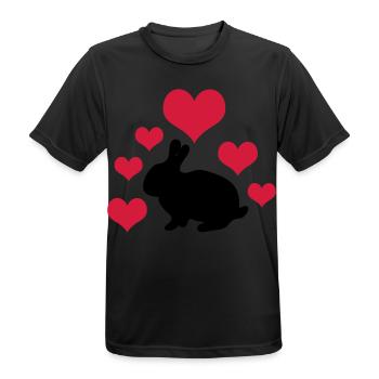 Lapin à 6 cœurs 2 - T-shirt respirant Homme - noir - Devant - AI Model Male 178 light (178cm)