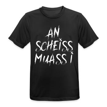 AN SCHEISS MUASS I - Männer T-Shirt atmungsaktiv - Schwarz - Vorne - AI Model Male 178 light (178cm)