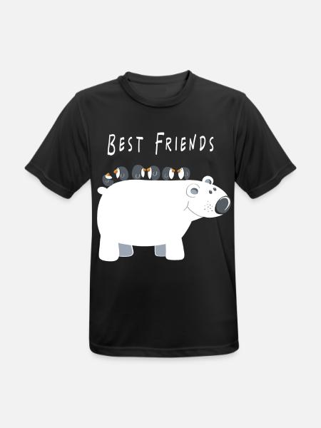 Best Friends Eisbär mit Pinguinen - Freunde - Männer T-Shirt atmungsaktiv - Schwarz